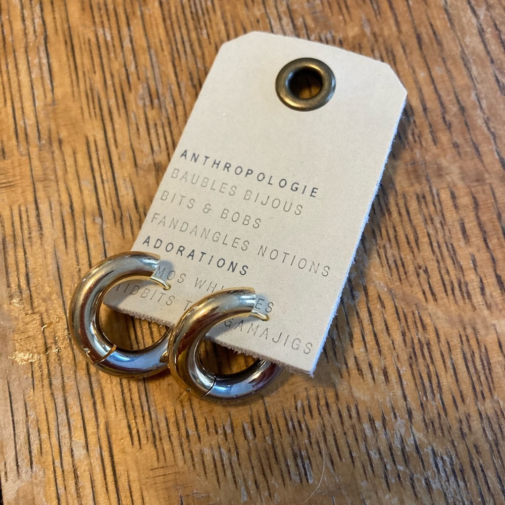 Anthropologie Dual-Tone Hoop Earrings